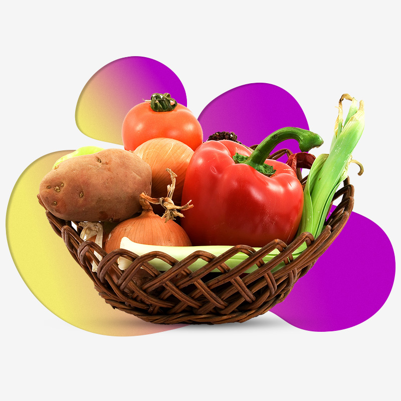 سبد سیب زمینی و پیاز