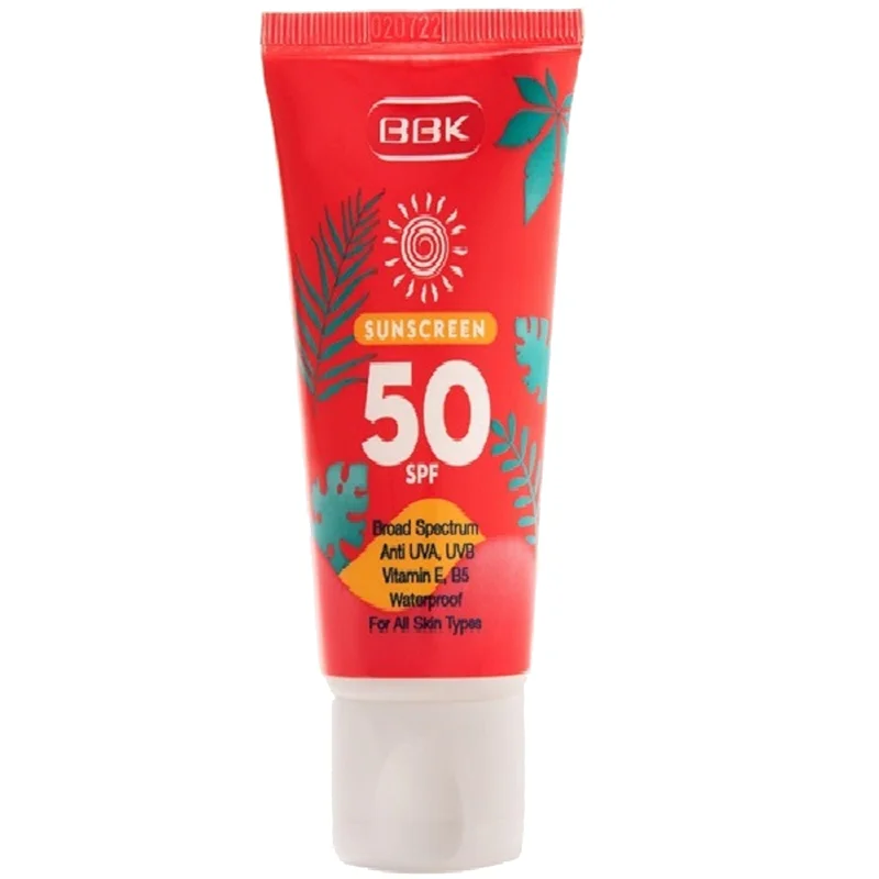 کرم ضد آفتاب بی رنگ ببک SPF 50 ا bbk Sunscreen Colorless SPF 50